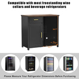 GDLF Coffee Bar with Mini Fridge Space, Mini Fridge Cabinet Stand，Liquor Wine Cabinet for Dorm, Kitchen or Office, 39.4" W X 20.9" D Tabletop GDLF