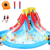Whubefy Inflatable Water Slide for Kids, 14.5 x 13 FT Water Bounce House for Backyard, Inflatable Water Park for Kids, Waterslide PVC & Oxford Bounce House with Slide, 2 Water Gun & 520W Blower Whubefy