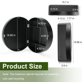 Royal Windsor 20 Inch Round Medicine Cabinet Mirror, Bathroom Mirror Wall Cabinet with Storage and Shelf, Surface Wall Mounted,Arched Cabinet Makeup Vanity Mirror for Bedroom, Black Royal Windsor