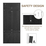 Anmytek Hall Tree with Bench and Shoe Storage, Farmhouse Entryway Bench with Coat Rack, 6 Compartments & 4 Hooks & Rattan Door, Shoe Storage Bench with Soft Cushion for Hallway, Living Room, Black Anmytek