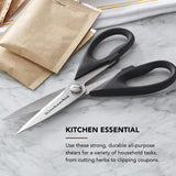 KitchenAid All Purpose Kitchen Shears with Protective Sheath Durable Stainless Steel Scissors, Dishwasher Safe, Soft Grip Comfort Handle, 8.72 Inch, Black KitchenAid