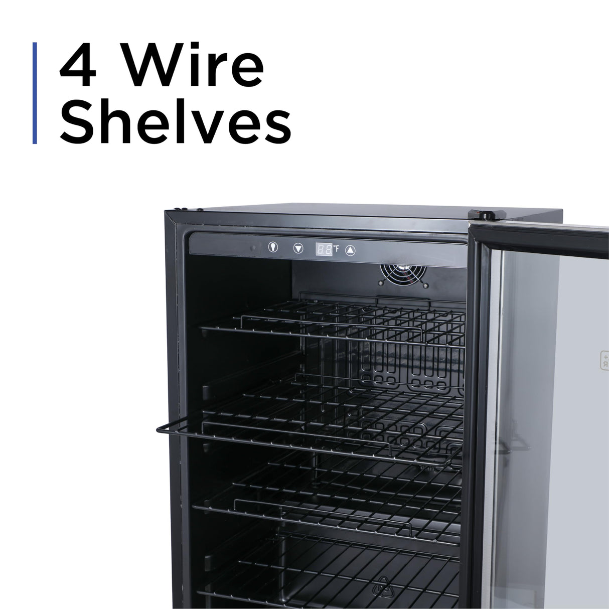 BLACK+DECKER 4.4 Cu. Ft. Beverage Cooler, Beverage Fridge with Double Pane Glass Door, Drink Fridge and Beverage Refrigerator with 160-Can Capacity for Home Bar and Home Office with LED Display BLACK+DECKER