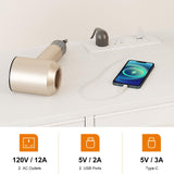 REAHOME Dresser for Bedroom with Charging Station and LED Light, 67" Rotatable Vanity Desk with LED Light and Side Pockets, Makeup Table with 10 Fabric Drawers, Modern Home Office Desks, White REAHOME