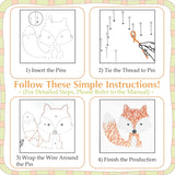Boqin DIY String Art Kit - Cute Fox Craft With Patterns, Pushpins, Supplies for Kids 9-12 Girls - Unique Gift for Home Wall Decorations Boqin