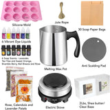Soap Making Kit with Electronic Hot Plate, 2 Lb Glycerin Soap Base, Soap Paper Bags, 6 Soap Scents, 6 Liquid Dyes, Pouring Pot, Silicone Mold for Adults and Beginners Soap DIY Kits haclum