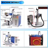 Oabduz US Stock 60W JPT MOPA Fiber Laser Marking Machine Jewelry Engraver 175x175mm with D80 Rotary Axis Oabduz