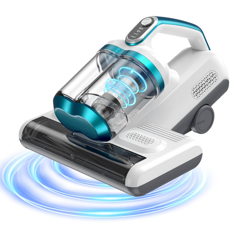 JPHYLL Bed Vacuum Cleaner Mattress Vacuum with 16Kpa Suction 253.7nm UV-C Light, 30000 RPM/Min Dual Brushroll Rotation & HEPA Filter & Heating & Ultrasonic Tech, 500W, Corded (KM-PA1600-SE) JPHYLL