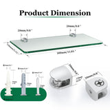 SAYAYO Glass Floating Shelves for Wall, Tempered Glass Shelves for Bathroom, Living Room, Bedroom, Office, Toilet, Kitchen Decor, 12Inch Set of 3, Clear SAYAYO