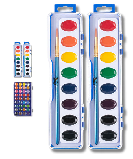 Mr. Pen- Washable Watercolors, 2 Pack, 8 Colors with Paint Brush, Watercolor Paint Set, Water Color Painting Kids, Watercolors for Kids and Adults, Kids Watercolor Paint Set, Watercolor Set Kids Mr. Pen
