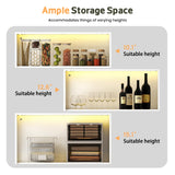 Lamtor Display Cabinet with Glass Doors - 67" Curio Cabinet with RGB LED Lights and Drawer for Collectibles, 4 Tier Glass Display Case for Living Room, Office, White (Narrow) Lamtor