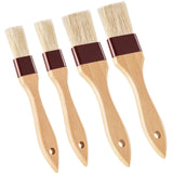 Boao 4 Pieces Pastry Brushes Baking Basting Brush with Natural Bristle BBQ Oil Brush Wooden Handle Food Brush for Cooking Butter Egg Kitchen Brush Culinary Utensil(1 Inch, 1 1/2 Inch) Boao