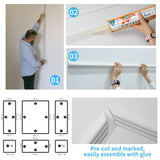 Art3d Pre-Cut Wall Molding Set of 6 pcs, Ready-to-Assemble Wainscoting Panels for Interior Wall Décor Living Room Bedroom Accent Wall - Installed with Glue, 3 Top 3 Bottom Art3d