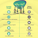 Jumble Jangle Baby Teething Toys – BPA-Free, Multi Purpose High Chair Toys for Babies: Suction Teething Relief with Sensory Toy Textures for Infants and Toddlers 3–24+ Months (Green) Jumble Dream