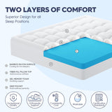 ELEMUSE King Size Dual Layer 3 Inch Memory Foam Mattress Topper, 2 Inch Cooling Gel Memory Foam and 1 Inch Thick Soft Pillow Top Mattress Pad Cover for Back Pain Relief, Bed Topper for Side Sleep ELEMUSE