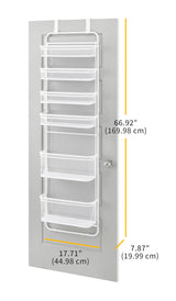 Whitmor Over The Door Organizer - 6 Sections - Pantry, Bathroom, Accessory Organizer - Metal and Mesh - White Whitmor