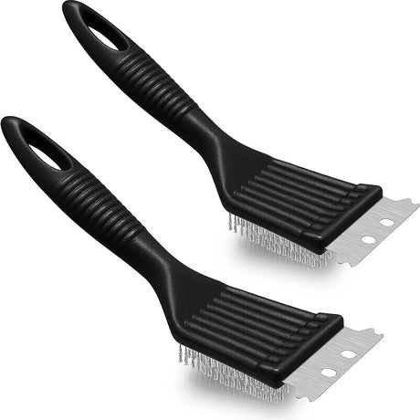 Grill Brush, 2 Pcs 8.3 Inch x 2.8 Inch Stainless Steel with Plastic Handle for Barbecue Net Cleaning (2) YIKANGHENG