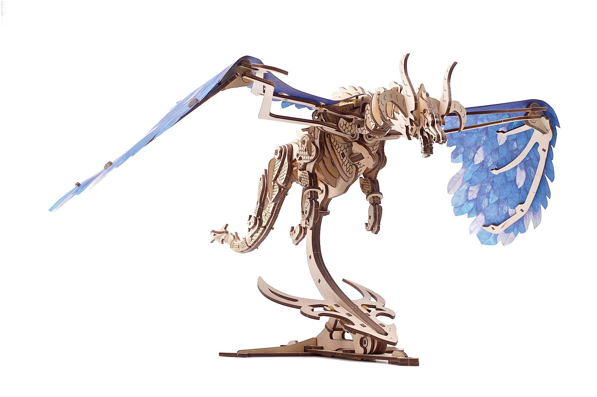 UGEARS Windstorm Dragon 3D Puzzle - Self-Assembly 3D Wooden Puzzles for Adults and Kids - Realistic 3D Dragon Puzzle Wood Model Kit with Rubber Band WoodArtSupply