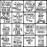 16 Pcs Inspirational Word Stencils, Quote & Phrase Sayings Templates, Craft Stencils for Painting on Wood, Wall, Canvas, Fabrics, Paper & Home Signs - Reusable 7.87 x 7.87 Inches HZMM