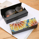 DIY Diamond Art Painting Portable Retro Sunglasses Case, Anti-Stress Retro Sunglasses Glasses Storage Box Eyeglass Safety Pouch Box-Sunflower Generic