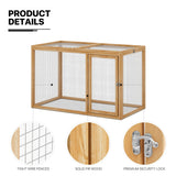 MoNiBloom Chicken Run for Yard Wood Chicken Cage Rabbit Hutch Bunny Pen with Openable Roof and Side Door, Outdoor Lockable Duck Coop Small Animal Habitat Enclosure Hen Coop Add-Ons, 45 x 24 x 28 inch MoNiBloom
