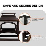 Red Mountain Valley 37in Outdoor Wood Burning Fireplace,2-in-1 Large Fire Pit with Log Grate and Poker for Outside,Outdoor Chimney Fireplace with Firewood Racks Storage for Patio, Garden and Backyard RED MOUNTAIN VALLLEY