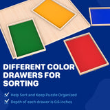 Rotatable 360-Degree Wheels Puzzle Board with Drawers and Cover 1000 Pieces Lightweight Portable Wooden Puzzle Table for Adults Kids 30'' x 22'' Woodever