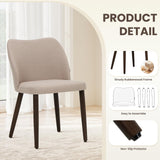 Homixis Wooden Dining Chairs Set of 4, Upholstered Kitchen Dining Room Chair, Modern Fabric Farmhouse Dinner Chair for Restaurant & Cafe, Camel Homixis