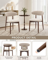 Homixis Dining Room Chairs Set of 4, Upholstered Farmhouse Dining Chairs, Modern Fabric Kitchen Chairs with Solid Wood Leg,Beige Homixis