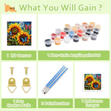 Reivworl Flowers Paint by Numbers Kit for Adults, Sunflower Paint by Number for Adults, Adult Paint by Number Kits for Gifts and Wall Decor 12x12 Inch Reivworl