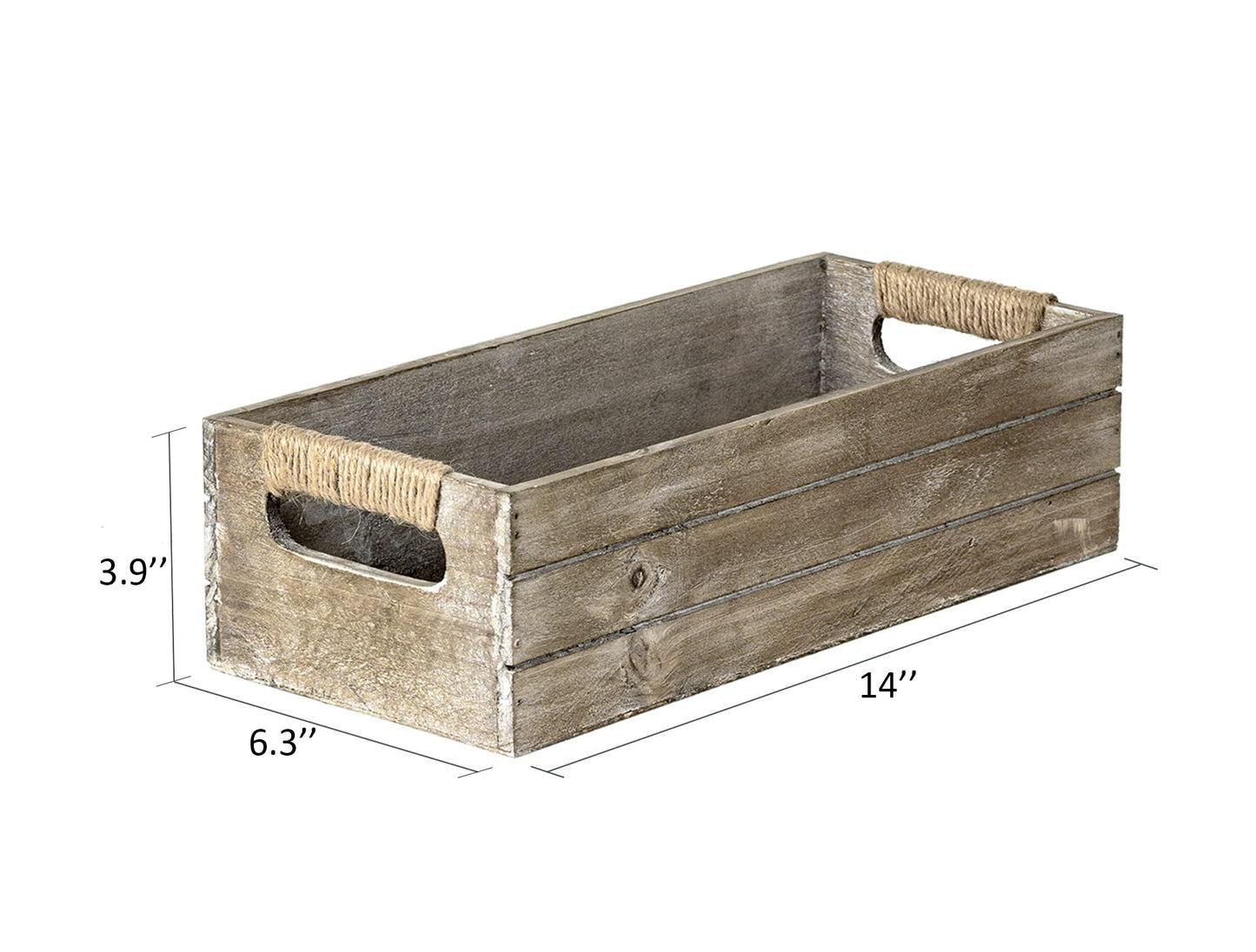 TIMRIS Rustic Wooden Box, Farmhouse Bathroom Decor Box, Wooden Toilet Paper Holder, Toilet Tank Basket, Decorative Storage Container Box (Rustic Gray) - WoodArtSupply