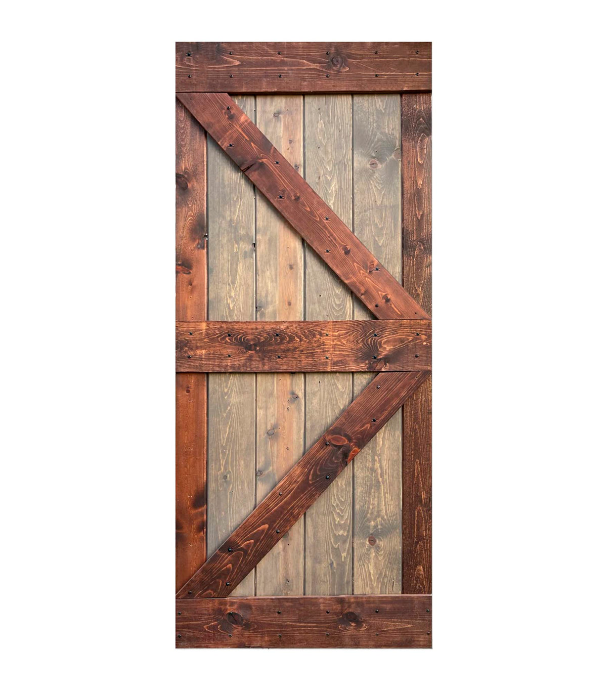 ISLIFE K Series Brown/Walnut Finished DIY Solid Wood Interior Sliding Barn Door Slab(Hardware Kit NOT Included)(36in.X84in.) ISLIFE