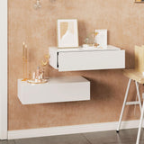 HedoAjim White Floating Nightstand with Drawer – Modern Wall-Mounted Storage for Bedroom or Living Room HedoAjim