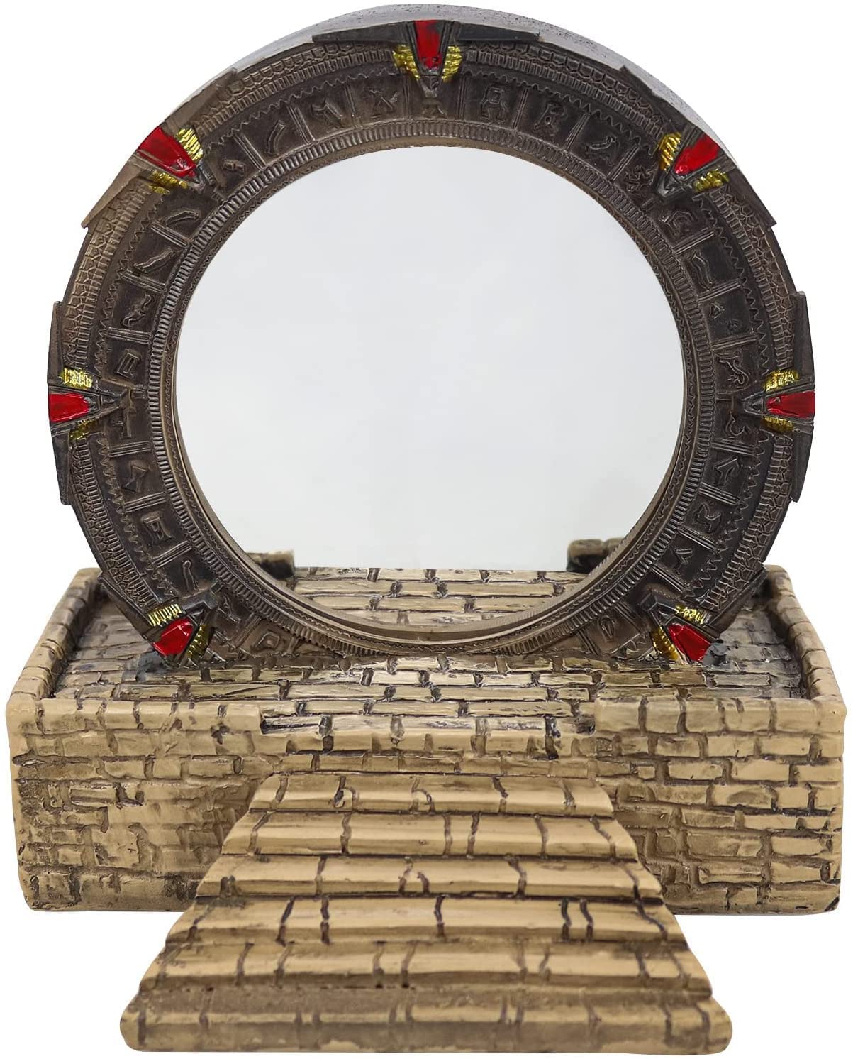 Atlantis Stargate Mirror LED Night Light Star Gate 3D Time Tunnel Ring Mirror Movie Replica Prop Resin Model Toy Table Decor Ornament Gift CAFELE