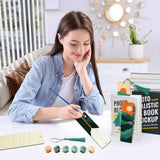 JOOZ Mountain Paint by Numbers Kit for Adults, 4 Pack Wood Bookmarks Paint by Numbers for Book Lovers, DIY Sunset Oil Painting by Number Bookmarks with Tassel for Gift 7x2 Inch JOOZ