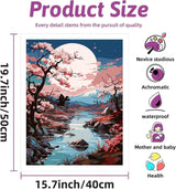 Scenery Paint by Numbers Kit for Adults Beginner,Moon Paint by Number Kits on Canvas for Adults Beginner,Digital Oil Painting Kits for Home Wall Decor 19.6X15.7 Inch (Without Frame) Kaixine
