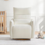CHITA Swivel Rocker Recliner Chair, Power Nursery Glider Recliner, Nursery Rocking Chair with Adjustable Power Headrest, FSC Certified, Solid Wood Base, Cream CHITA