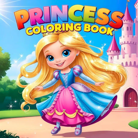 Princess Coloring Book: Cute Princess Designs for Girls, Original Large Illustrations, Bold and Easy Coloring Pages, for Kids WoodArtSupply
