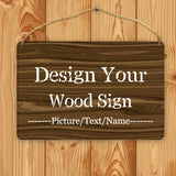 Personalized Wood Board Hanging Door Sign, Custom Welcome Sign Add Your Design, Customized Wall Plaque for Porch, Wall, House, Garden, Yard, Home, Farmhouse, Decor Hanging 11.8x7.8 inch sophiehome