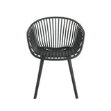 Christopher Knight Home Echoa 7-Piece Patio Dining Table Sets with Umbrella Hole, 63'' Table and Chairs Set for 6 People, Acacia Wood Table Plastic Chairs for Lawn Backyard Garden Deck, Black+Teak Christopher Knight Home