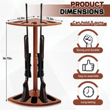 DoubleFill 5 Gun Wood Gun Rack Wood Corner Wall Display Rack Shotgun Rifle Stand Gun Holder Display for Home Garage Office Storage DoubleFill