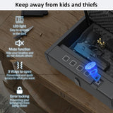 [ 20% Larger capacity ] Biometric gun safe with fingerprint lock box,Large pistol safes for handgun,nightstand hidden gun storage for bedside,quick access，ammunition storage security box for Home HARDROCK