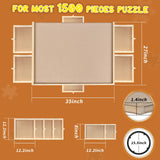 Nattork 1500 Piece Wooden Jigsaw Puzzle Board - 6 Drawers, Rotating Puzzle Table, Jigsaw Puzzle Table with Cover - Portable Puzzle Tables for Adults and Kids Nattork