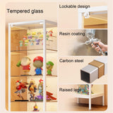 Zkfpet 63" Glass Display Cabinet with LED Lights, Metal Curio Cabinet with Dual Doors, Adjustable Shelves, Assemble Required(Black,60cm/23.6in) Zkfpet