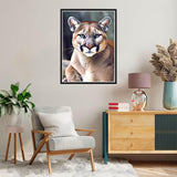 Diamond Art Painting Wildlife Animal Lion Big Cat Kit for Adults Full Round Drill Diamond Art Painting by Number Kits Gem Art Wall Home Decor(11.8 x15.8inch) WoodArtSupply