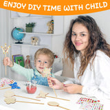 SAYAYA 12 Pack Fairy Wands Craft Kit, 6 Styles Unfinished Wooden Princess Wands with Stickers DIY Fun Party Supplies for Birthday Parties, Princess Celebrations, and Creative Gift & Craft Activity SAYAYA