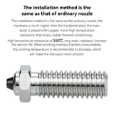 Upgrade Tungsten CarbideTip Bimetal Volcano 0.6mm Nozzles high Thermal Conductivity Abrasion Resistance for Anycubic Vyper/Kobra Max/Plus, Artillery Sidewinder X2 Flsun V400 Super 3D Printer Xirbbo