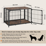 Himix Dog Crate Furniture, XL Dog Crate Furniture for Large Medium Dogs, Wood Dog Crate Table with Sturdy Metal, Heavy Duty Dog Kennel Indoor 40.15''x 25''x 27.56'' (Rustic Brown) Himix