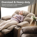 CANMOV Oversized Power Lift Recliner Chair for Elderly, Big and Tall Electric Recliner Chair with Massage and Heating, Dual Motor Heavy Duty Lift Recliner with USB Port, Cup Holders, Pockets, Brown CANMOV