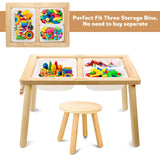 wingyz Sensory Table and Chair Set, 3 in 1 Kids Table for Play Study Art Dining Toys Storage, Sensory Tables for Toddler, Activity Table with Storage Bins, Children's Gifts for Boys and Girls wingyz