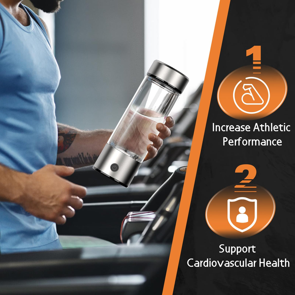 Hydrogen Water Bottle Generator, Portable Rechargeable aquahealth Hydrogen Water, Hydrogen Water Ionizer Machine, with SPE/PEM Technology, for Home Office Travel Fitness Drinking Fakllod